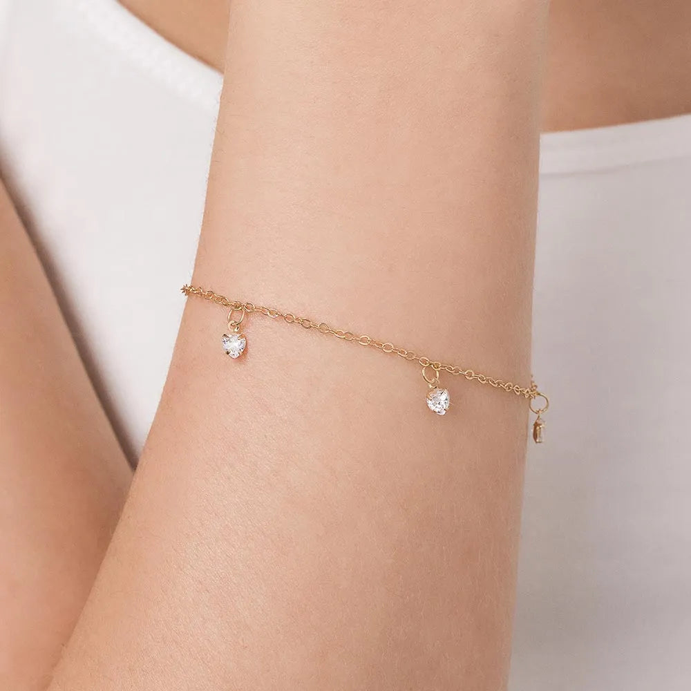 PULSEIRA BANHADA A OURO 18K COM ZIRCÔNIAS - TAM.18 5522171806 5522171806