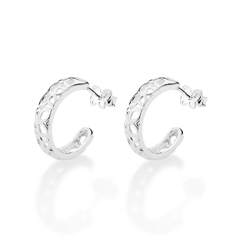 BRINCO MEIA ARGOLA DE BORBOLETAS DE PRATA MACIÇA 925 - TAM.ÚNICO 8202780000