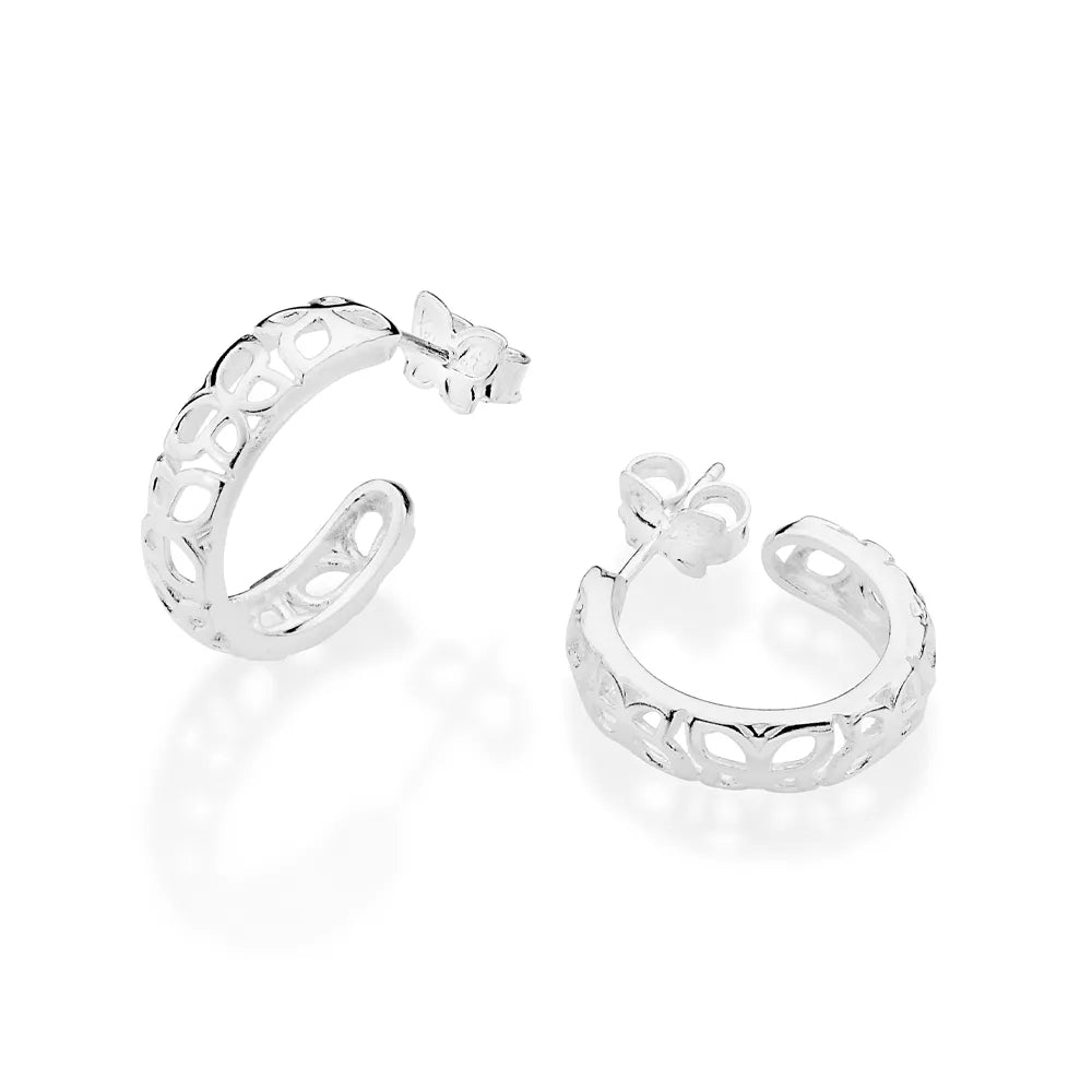 BRINCO MEIA ARGOLA DE BORBOLETAS DE PRATA MACIÇA 925 - TAM.ÚNICO 8202780000