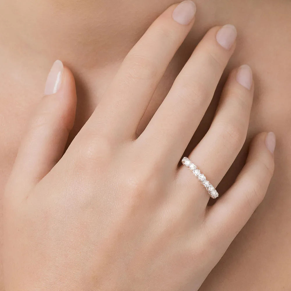 ANEL SKINNY CORAÇÕES DE PRATA MACIÇA 925 COM ZIRCÔNIAS 8103661206