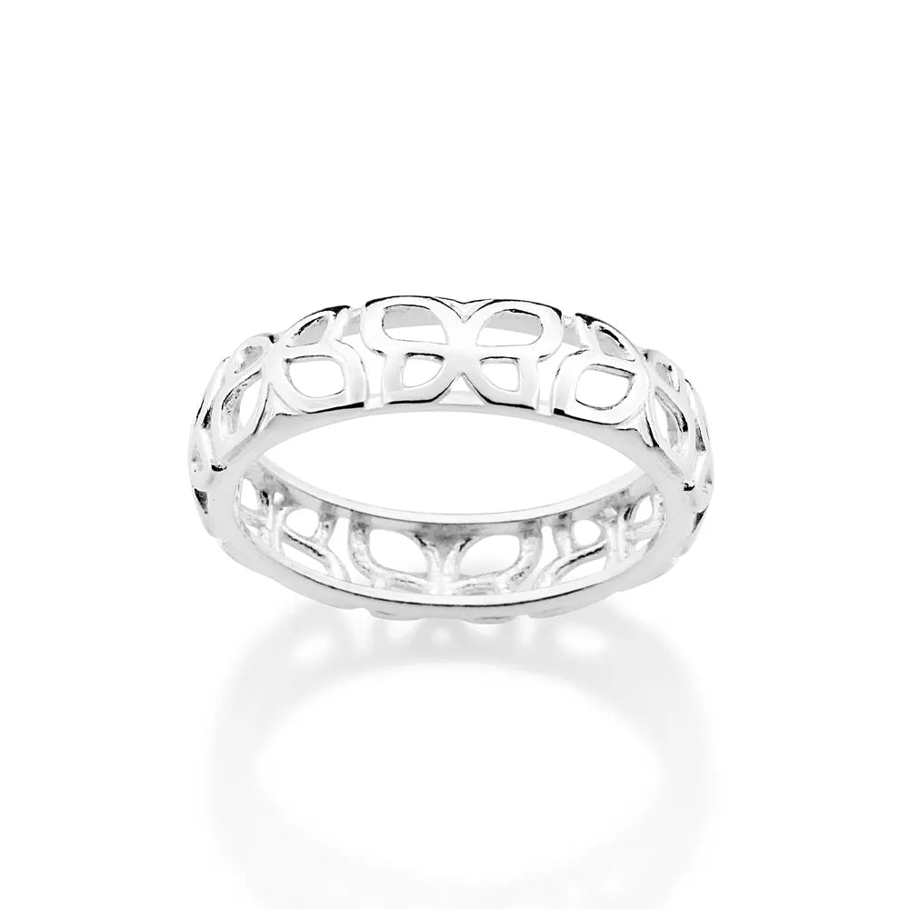 ANEL COM BORBOLETAS VAZADAS DE PRATA MACIÇA 925 8103681400