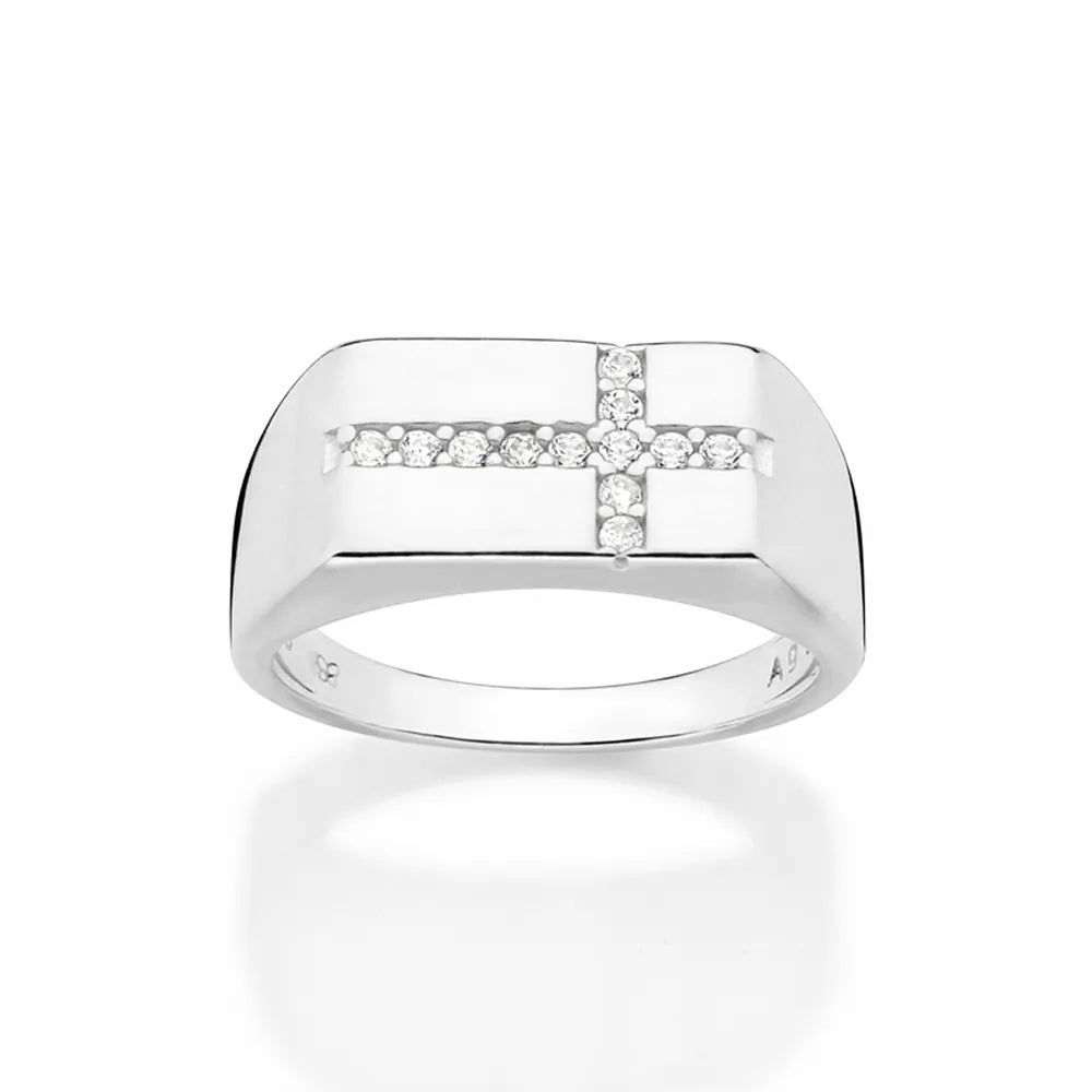 ANEL DE PRATA MACIÇA 925 COM ZIRCÔNIAS 8103751406