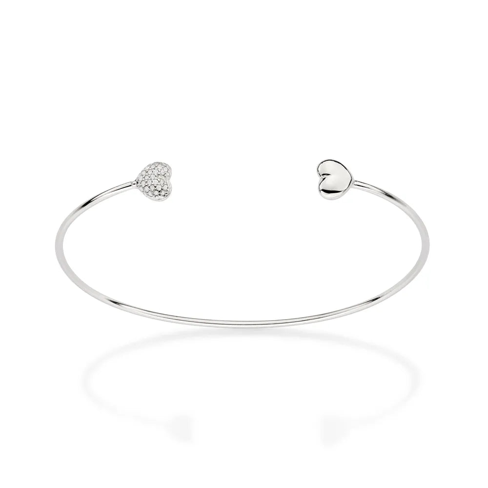 BRACELETE CORAÇÃO DE PRATA 925 COM ZIRCÔNIAS - TAM.65 8500726506