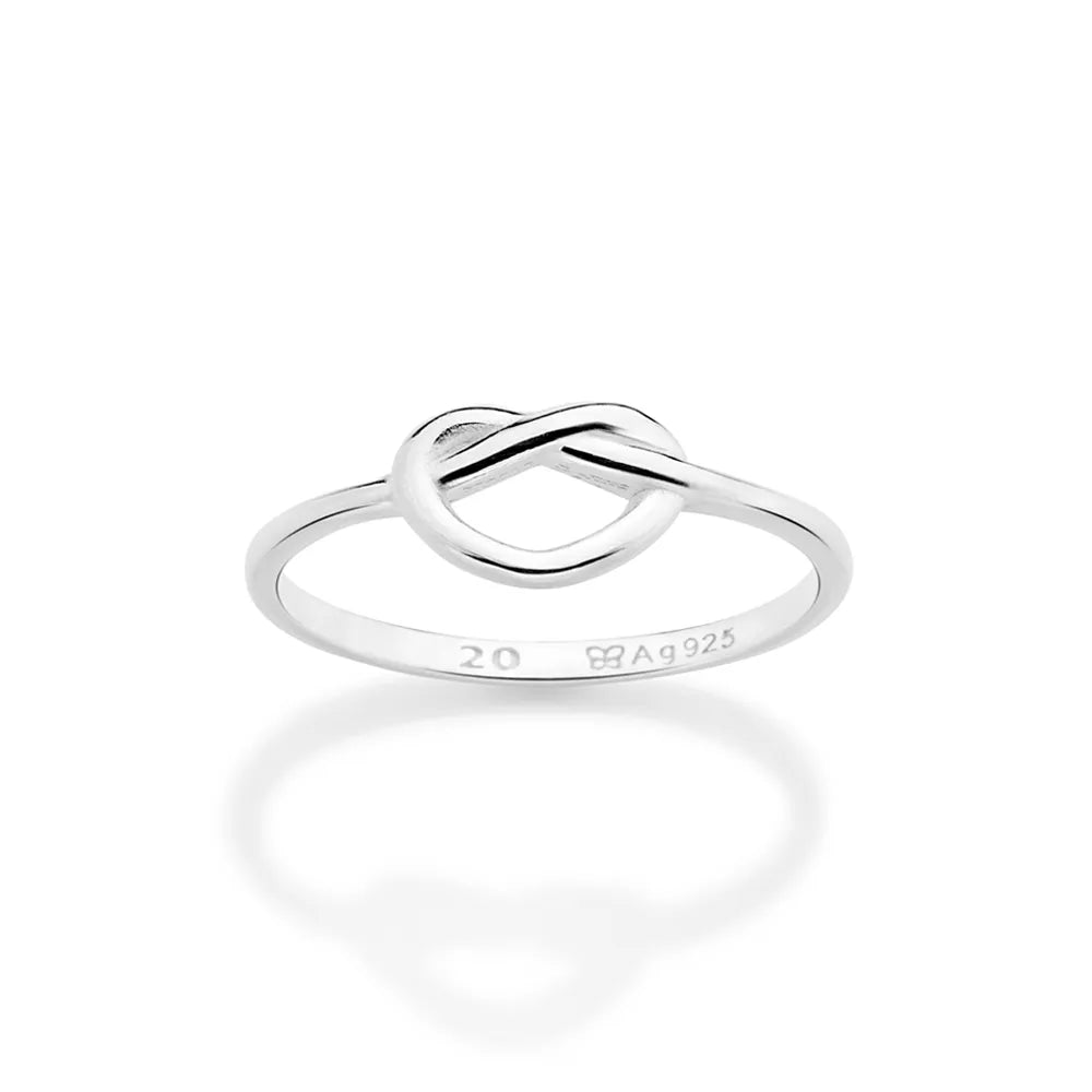 Anel Skinny Com Coração Entrelaçado Formado Infinito - PRATA MACIÇA 925 8103631200