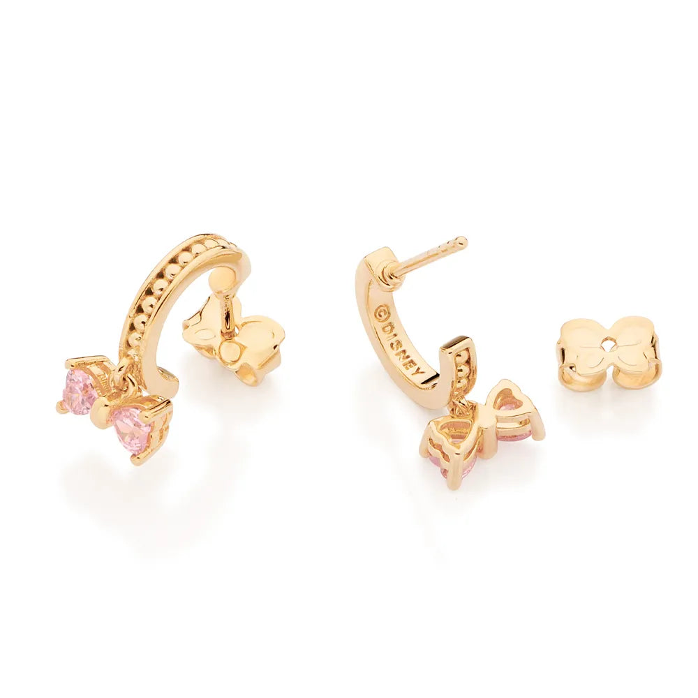 BRINCO MEIA ARGOLA LAÇO BANHADO A OURO 18K COM ZIRCÔNIAS - TAM.ÚNICO 5275360097