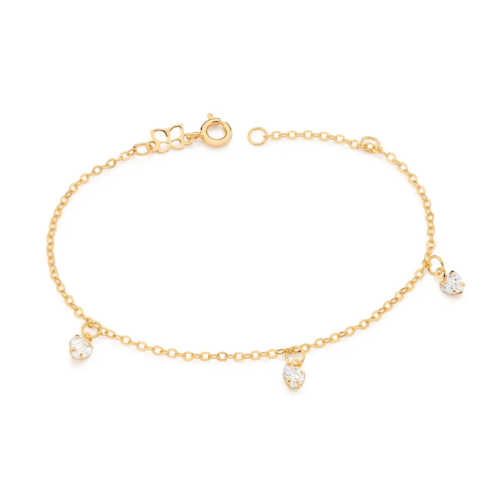PULSEIRA BANHADA A OURO 18K COM ZIRCÔNIAS - TAM.18 5522171806 5522171806