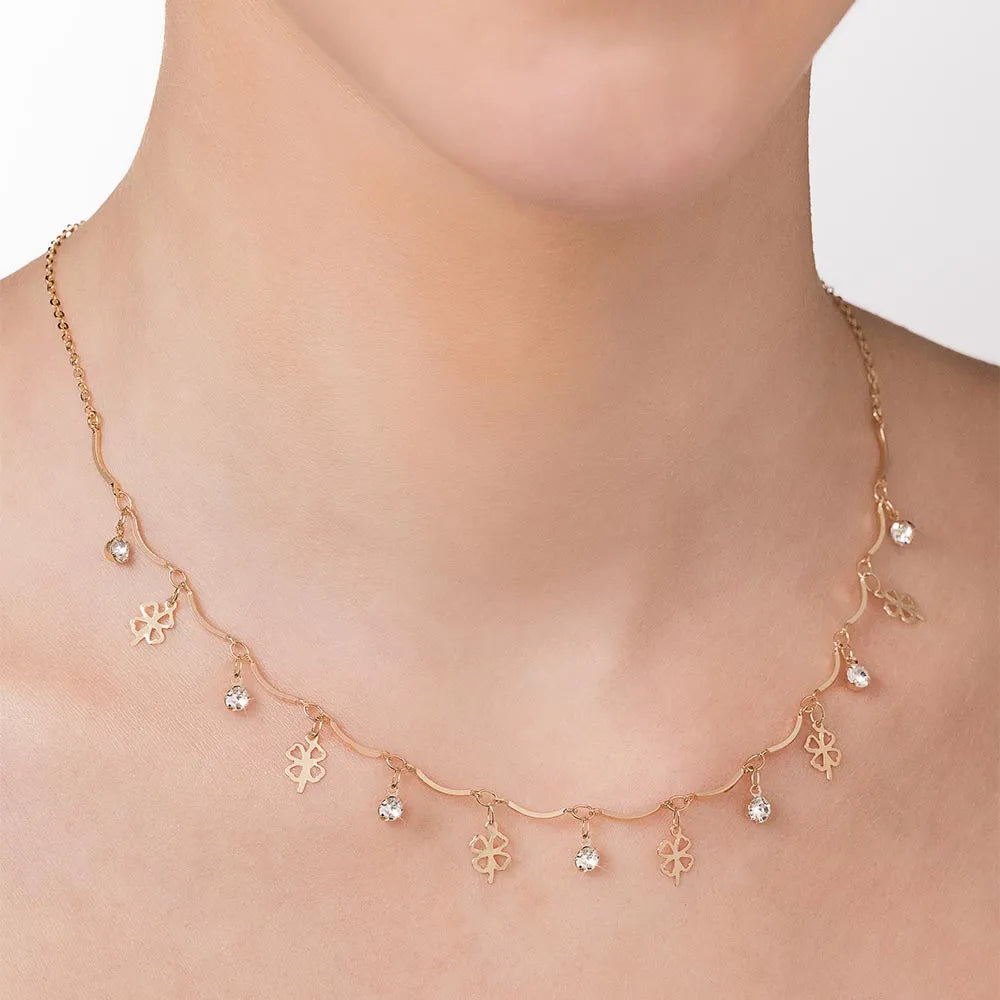 GARGANTILHA FORMATO CORAÇÃO BANHADA A OURO 18K COM ZIRCÔNIAS - TAM.50 5326115006