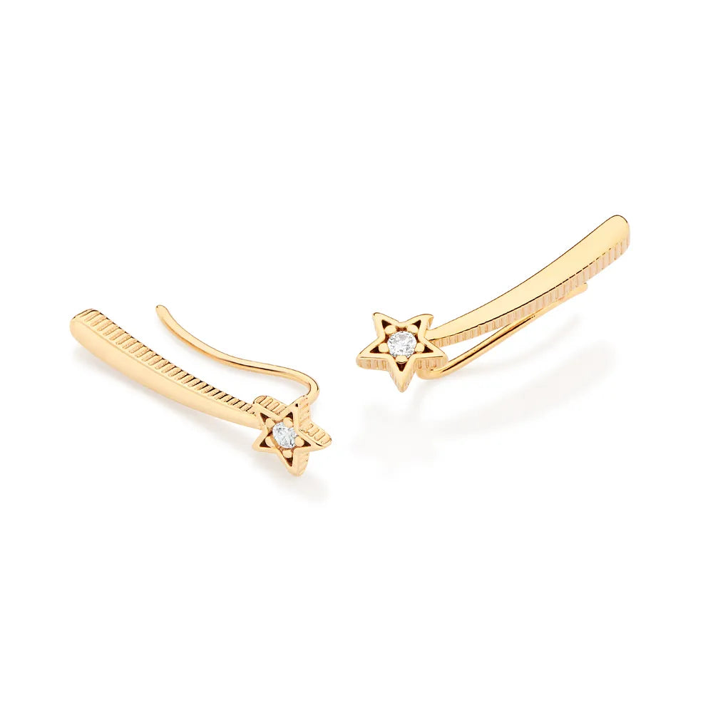 BRINCO EAR CUFF VARINHA DE CONDÃO BIBBIDI BOBBIDI BOO BANHADO A OURO 18K COM ZIRCÔNIAS - TAM.ÚNICO 5275370006