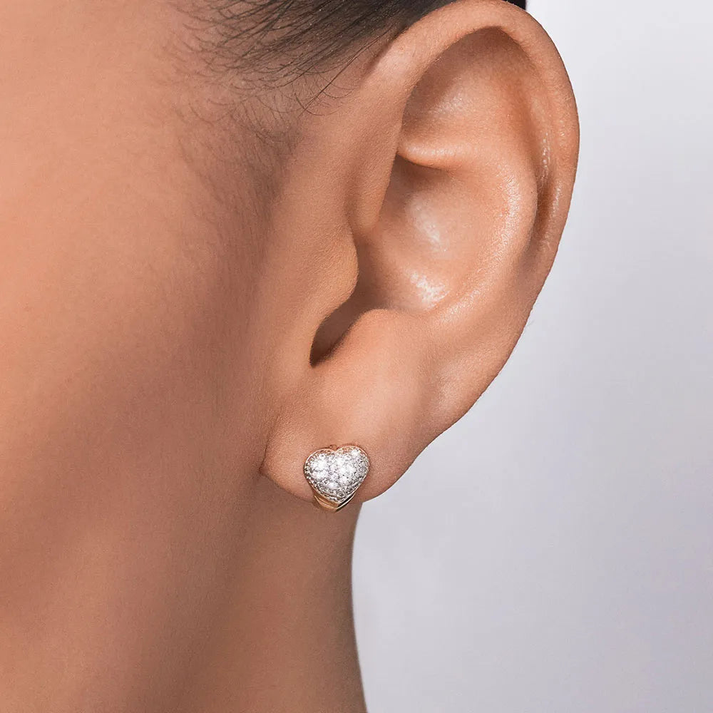 BRINCO ARGOLA CORAÇÃO BANHADO A OURO 18K COM ZIRCÔNIAS E APLICAÇÃO DE RHODIUM - TAM.ÚNICO 5275390006