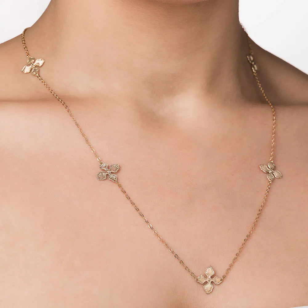 GARGANTILHA FLORES BANHADO A OURO 18K - TAM.60 5325946000 5325946000