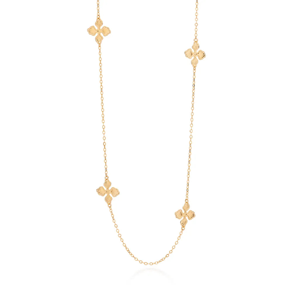GARGANTILHA FLORES BANHADO A OURO 18K - TAM.60 5325946000 5325946000